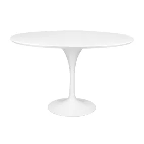 King Home Tulip Premium Kerek Étkezőasztal MDF Fehér Fényes