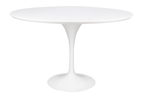 King Home Tulip Premium Kerek Étkezőasztal MDF Fehér Fényes