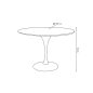 King Home Tulip Premium Kerek Étkezőasztal MDF Fehér Fényes