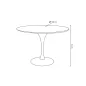 King Home Tulip Premium Kerek Étkezőasztal MDF Fehér Fényes
