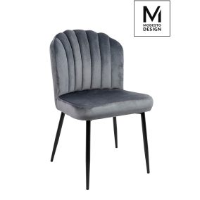 Modesto Rango Retro Bársony Szék Szürke Bordázott