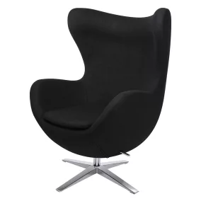 King Home Egg Széles Kasmír Fotel Fekete