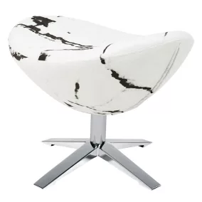   King Home Egg Széles Márvány Lábtartó Pamut-Poliészter Fehér-Fekete Forgatható