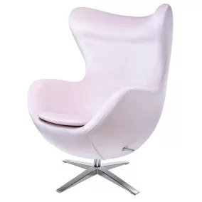 King Home Egg Széles Velvet Fotel Világos Rózsaszín