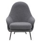 King Home Lobby Teddy Bouclé Fotel Szürke Fekete Acél