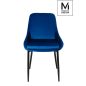   MODESTO CLOVER Sötétkék Bársony Étkezőszék Fekete Fém Lábakkal
