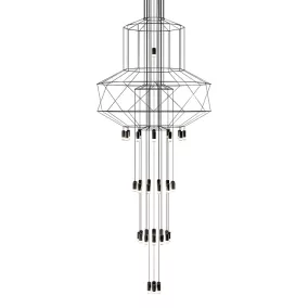 King Home Flusso 43 Geometrikus Függőlámpa Fekete LED