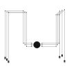 King Home Flusso Wall 6 LED Fali Lámpa Fekete