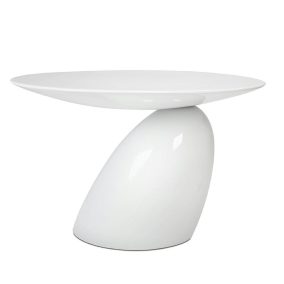   King Home Fungo Grande Üvegszálas Étkezőasztal Fehér Fényes