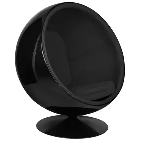 King Home Ball Forgó Üvegszálas Fotel Fekete