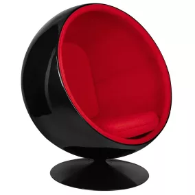   King Home Ball Black Forgó Fotel Üvegszálas Piros Hangszigetelt