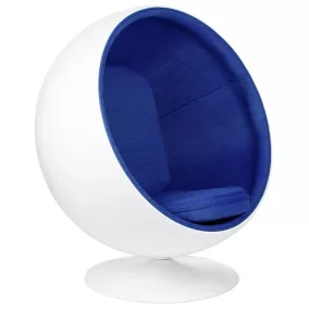 King Home Ball Üvegszálas Forgó Fotel Fehér-Kék