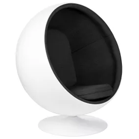 King Home Ball Forgó Fotel Üvegszálas Fehér-Fekete