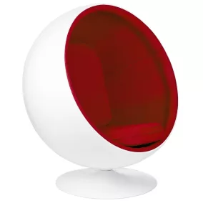King Home Ball Forgó Fotel Üvegszálas Fehér-Piros