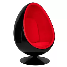   King Home Ovalia Black Forgó Fotel Üvegszálas Fekete-Piros