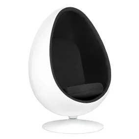 King Home Ovalia Üvegszálas Forgó Fotel Fekete-Fehér