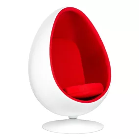 King Home Ovalia Forgó Fotel Üvegszálas Fehér-Piros