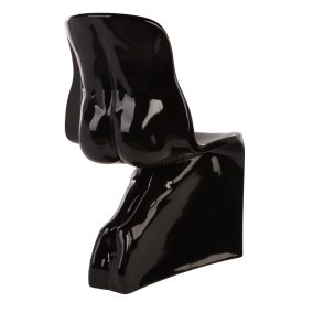 King Home HER Üvegszálas Magasfényű Fekete Design Szék