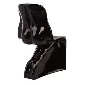 King Home HER Üvegszálas Magasfényű Fekete Design Szék