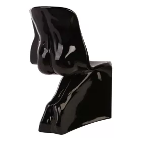 King Home HIM Üvegszálas Magasfényű Fekete Design Szék