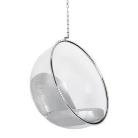 King Home Bubble Függő Fotel Akril Ezüst Párnával