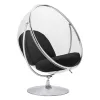 King Home Bubble Stand 2 fotel akryl króm fekete gyapjú párnával