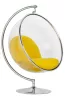 King Home Bubble Állványos Akril Fotel Sárga Gyapjú Párnával