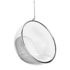   King Home Bubble Függő Fotel Akril Fehér Műbőr Párnával