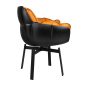 King Home Shiba Forgószék Üvegszálas Műbőr Fekete-Konyak Modern