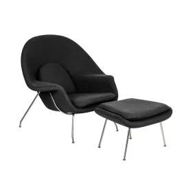 King Home Cozy Kasmír Fotel Lábtartóval Grafitszürke