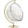 King Home Bubble Stand Gold függőfotel akril bézs velúr párnával