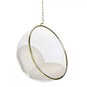   King Home Bubble Gold Velvet Függőfotel Akril Bézs Dizájn