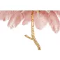 King Home Tiffany Állólámpa Rózsaszín Strucctoll Arany