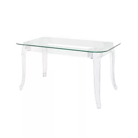   King Home KING 160 Üveg Étkezőasztal Polikarbonát Átlátszó Glamour