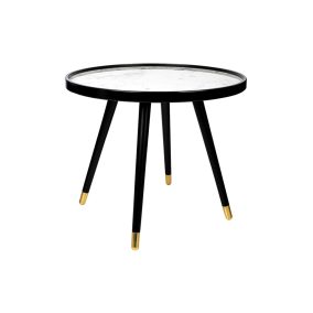   King Home Padrino 60 Márvány Hatású Dohányzóasztal Fekete-Arany