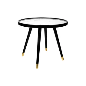   King Home Padrino 60 Márvány Hatású Dohányzóasztal Fekete-Arany