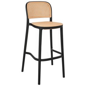   King Home Wicky Polipropilén Bárszék Rattan Hatású Fekete