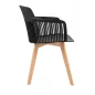   King Home Torre Wood Polipropilén Szék Fekete Áttört Háttámlával
