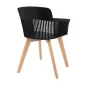  King Home Torre Wood Polipropilén Szék Fekete Áttört Háttámlával