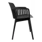   King Home Torre Polipropilén Étkezőszék Fekete Áttört háttámlával