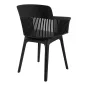   King Home Torre Polipropilén Étkezőszék Fekete Áttört háttámlával