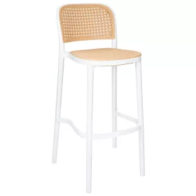   King Home Wicky Polipropilén Bárszék Rattan Hatású Fehér