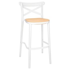 King Home Country Rattan Bárszék Fehér