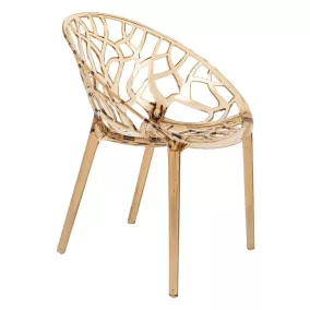   King Home Koral Polikarbonát Szék Borostyán Áttetsző Mintázattal