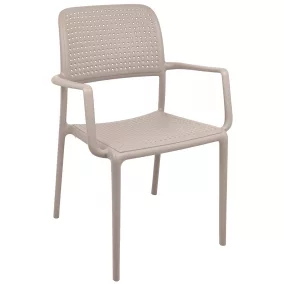 King Home SPARK Polipropilén Kávébarna Karfás Szék