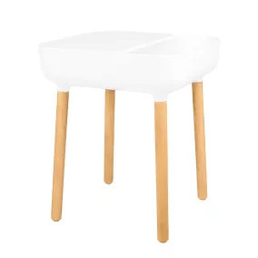   King Home Bower Skandináv Kisasztal Polipropilén Fehér Kábelrendezővel