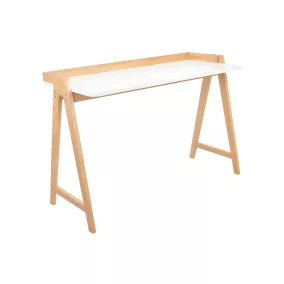 King Home Compas Skandináv Íróasztal Bükkfa Fehér