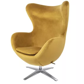 King Home Egg Széles Bársony Fotel Khaki Zöld Forgatható