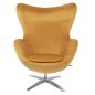   King Home Egg Széles Bársony Fotel Mustársárga Forgatható