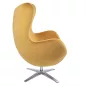   King Home Egg Széles Bársony Fotel Mustársárga Forgatható